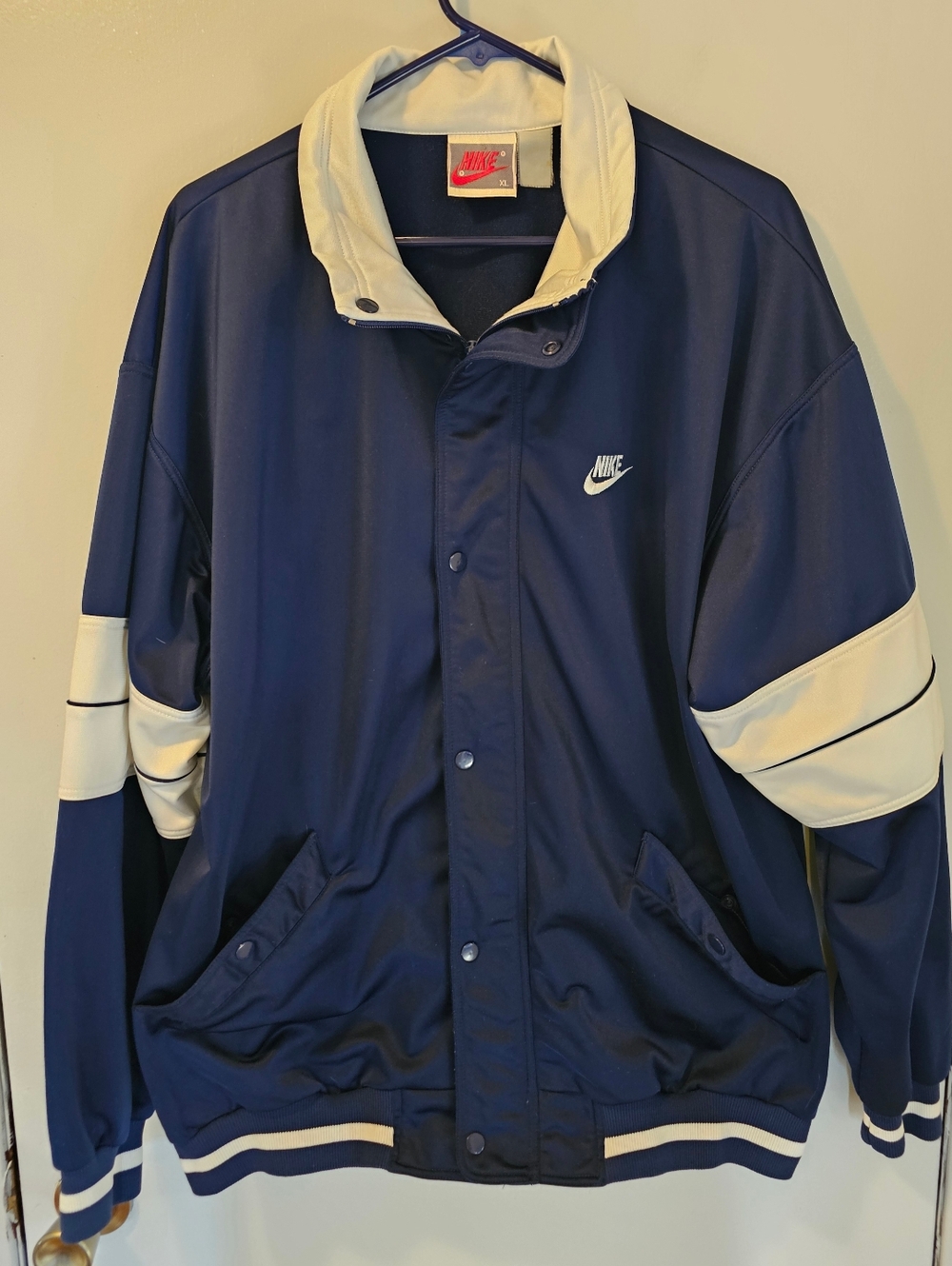 Nike Vintage Lined Track Jacket Blue Mens Size XL